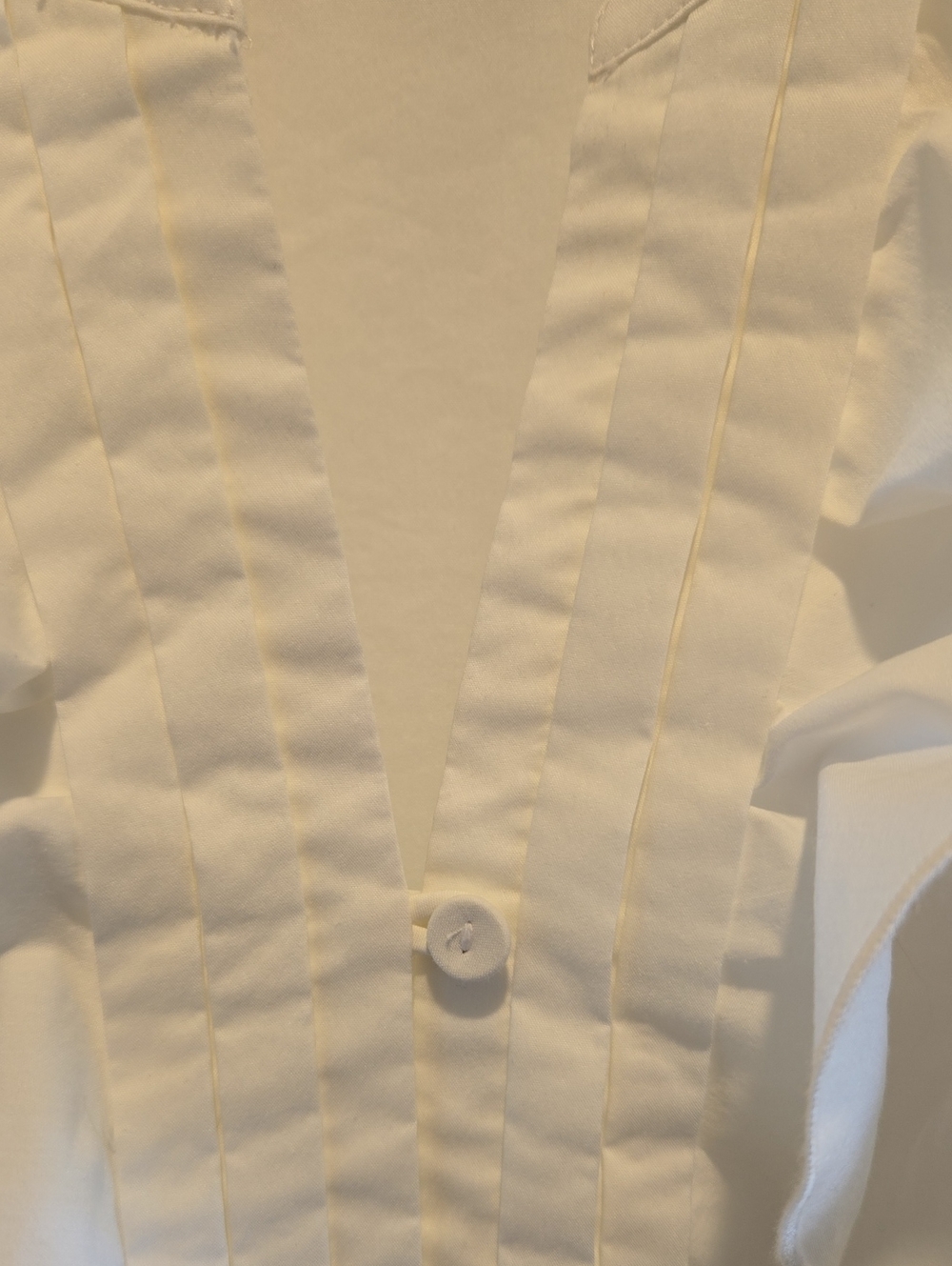 LOFT White Ruffle Front Button-Down Top - Picture 3 of 13